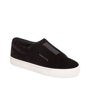 Louise Et Cie Womens Bette Slip-On Sneaker 9.5 M Black Velvet Silky- NIB $95